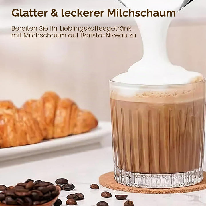 Milchaufschäumer Elektrisch 4 in 1,430ml Grosses Automatischer Milchschäumer,Geräuschloser,Abschaltu