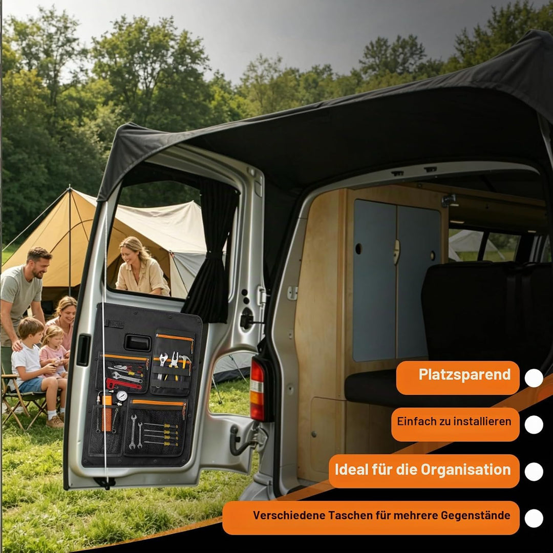 Scheunentür Lagerorganisator kompatibel mit VW T5 T6, 1 Paar Stauraumsparer Scheunentür Organizer Va