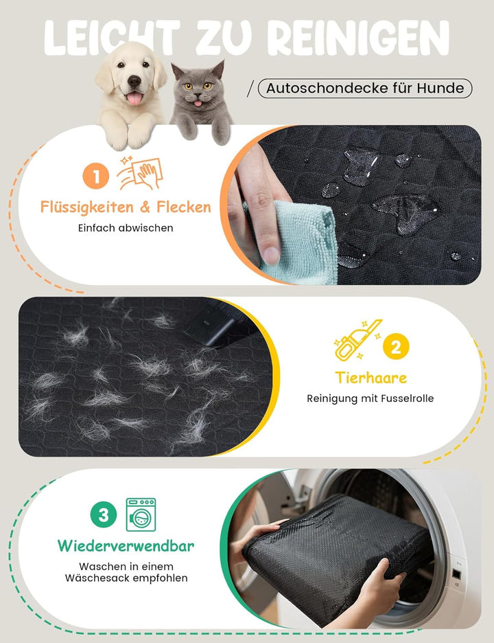 Lamicall Hundedecke Auto Rückbank, Autoschondecke Hund - [TOP Reissfestigkeit] wasserdichte Hundemat