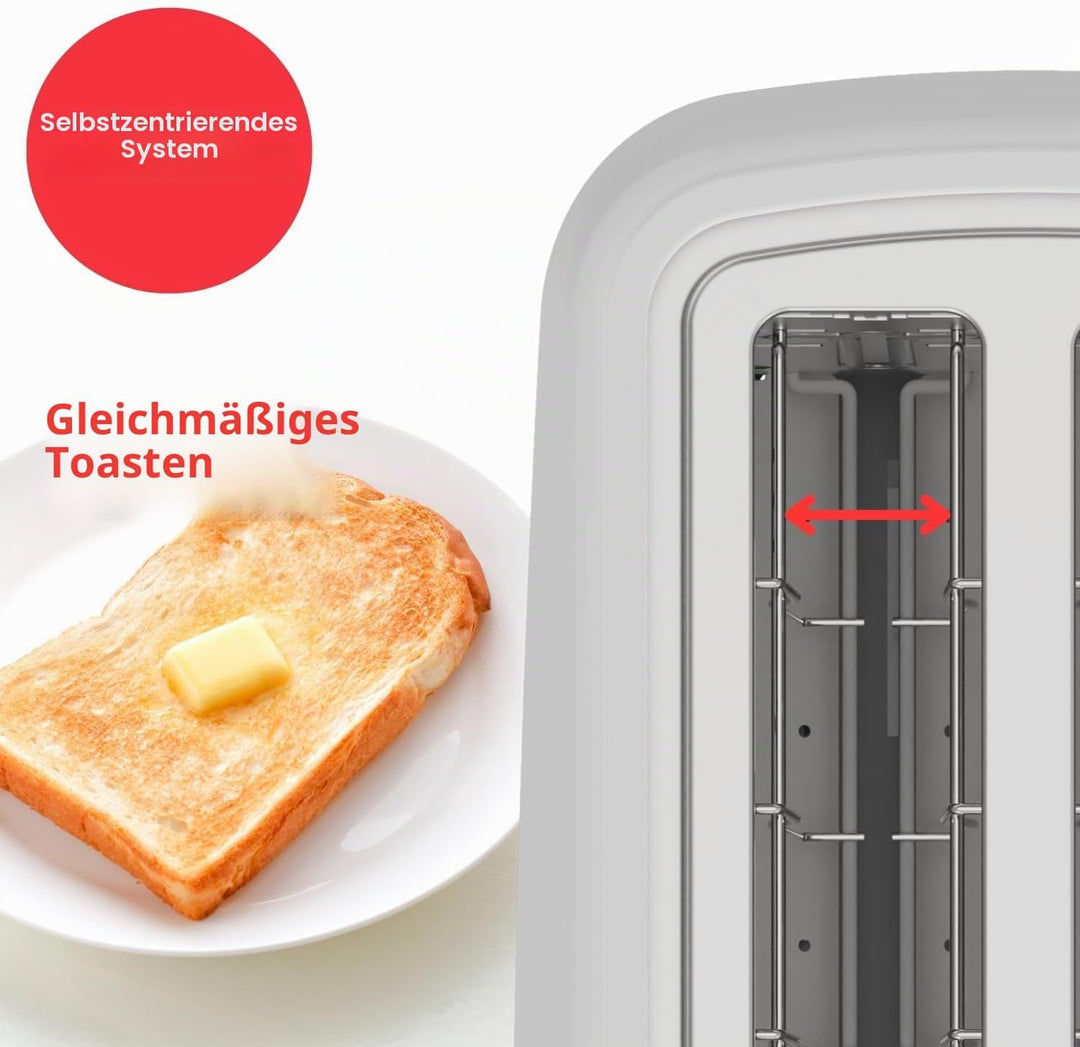 Solac - Toaster Buon Giorno Double 1200W | Zwei lange Schlitze | 6-stufiger Bräunungsregler | Selbst