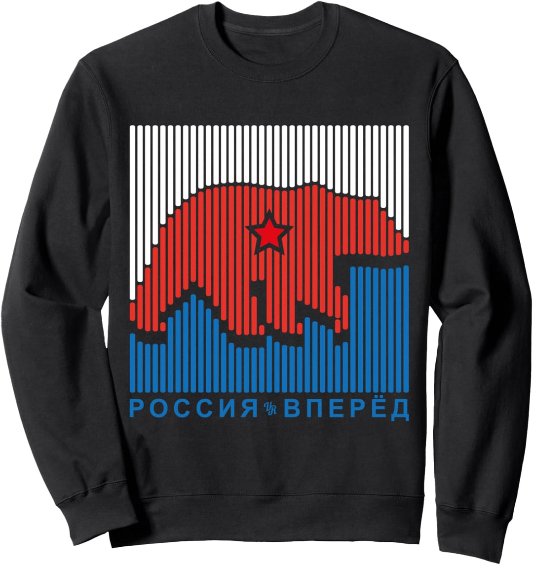 Russische Bär Gehen Sie Russland Farbflagge Moskauer Kunst Sweatshirt
