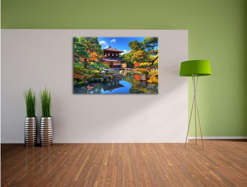 Pixxprint Ginkaku-ji-Tempel in Kyoto als Leinwandbild/Grösse: 100x70 cm/Wandbild/Kunstdruck/fertig b