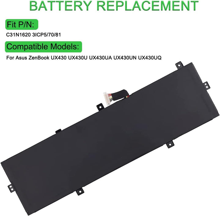 XITAIAN 11.55V 50Wh C31N1620 3ICP5/70/81 Ersatz Laptop Akku für ASUS ZenBooK C31N1620 3ICP5/70/81
