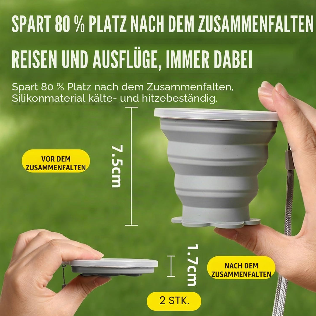 Camping Geschirr Set für 2 Personen 14-teilig Edelstahl Camping Bestecksatz | mit Tellern, Messern,