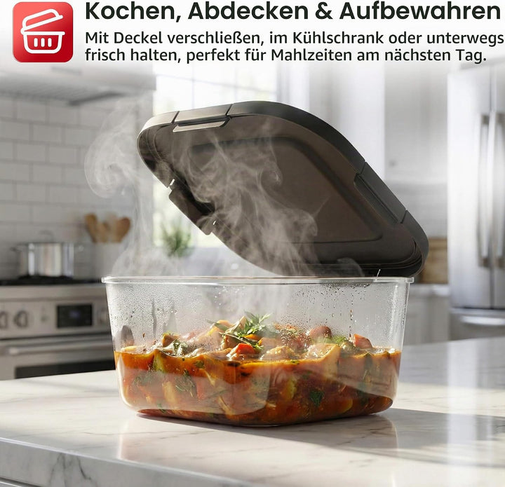 TurboTronic Heissluftfritteuse 6 L - AFG6-1600 W Glas Airfryer – Digitale Heissluft Fritteuse 50–180