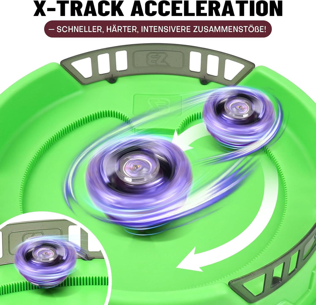 X Stadion Kampfset, Spinning Tops Arena mit X-Speedstrecke | kompatibel mit X-Spielzeug-Kreiseln, gr