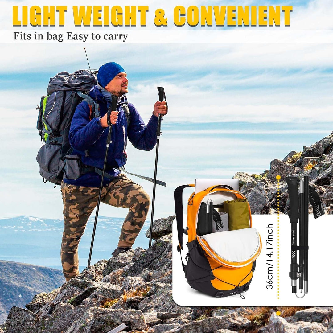 MAILLARD Wanderstöcke Faltbar 7075 Aluminium, Nordic Walking Stöcke Verstellbar 115-135cm, Trekkings