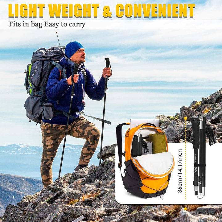 MAILLARD Wanderstöcke Faltbar 7075 Aluminium, Nordic Walking Stöcke Verstellbar 115-135cm, Trekkings