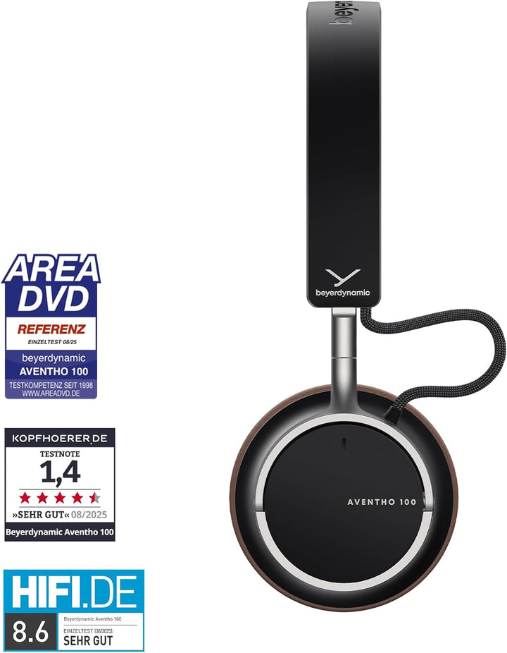 beyerdynamic AVENTHO 100 Wireless On-Ear Kopfhörer mit aktiver Geräuschunterdrückung, 60 Stunden Akk