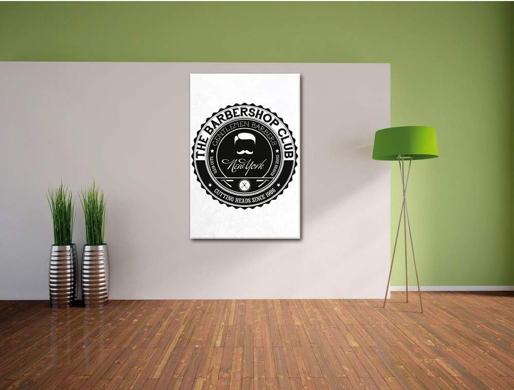 the Barber-Shop-Club white Leinwandbild Bild auf Leinwand, XXL riesige Bilder fertig gerahmt mit Kei