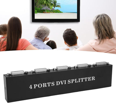 DVI Splitter 1 in 4 Out, 1920 X 1440 Auflösung, Verlustfreie HD Verteilung, Video Duplikator für Spl