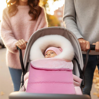 Baby Fusssack Minky WinterFusssack für Kinderwagen Masse 85 cm für Buggy Farbe Rosa Pink [071], Pink