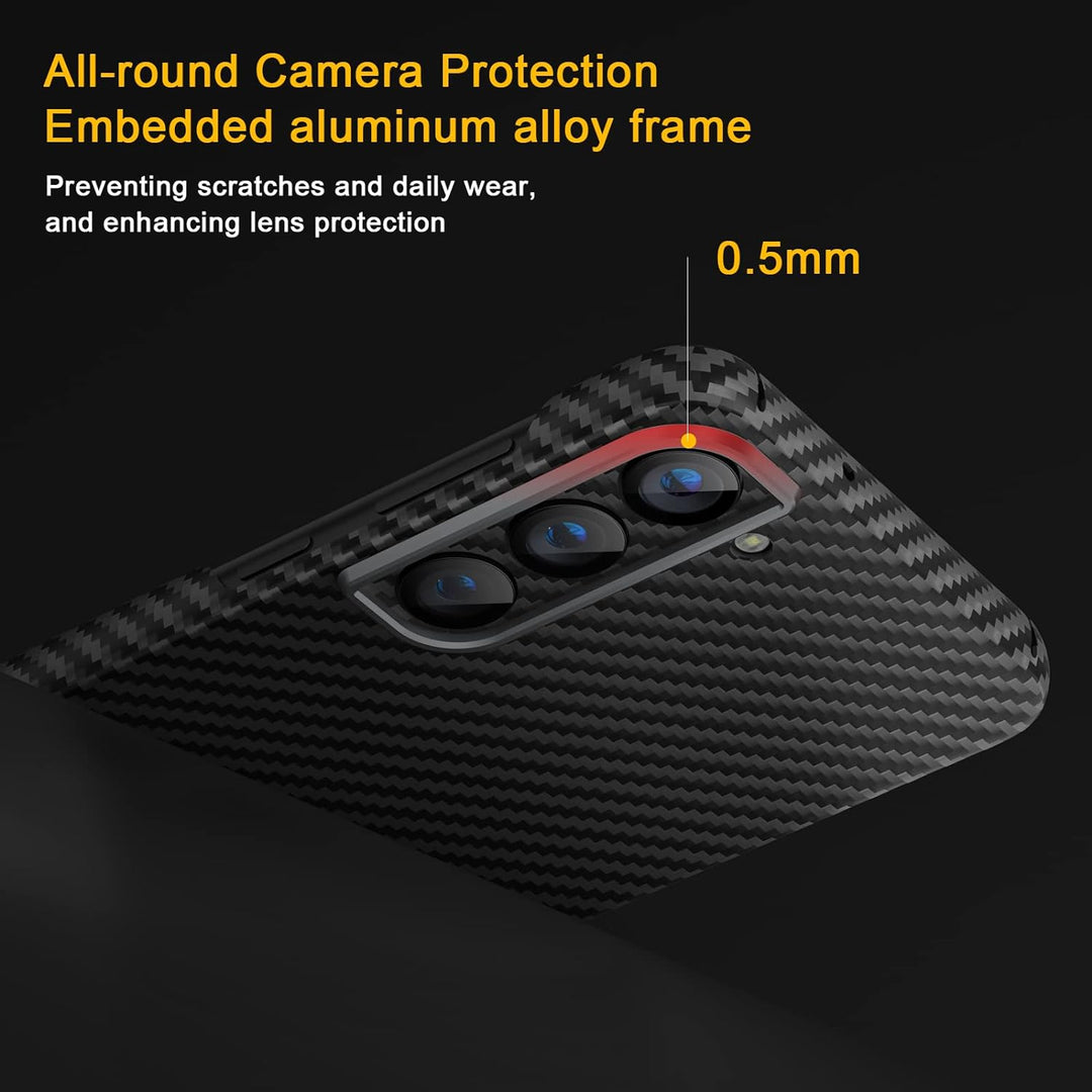 memumi Carbon Hülle für Galaxy S23, 0.5 mm Superdünne, Hülle aus echter Aramidfaser [100% Aramidfase