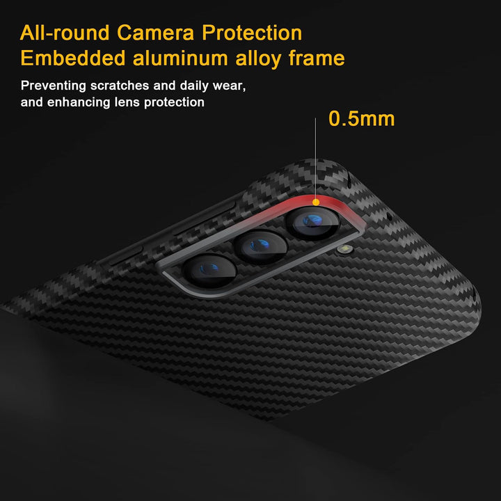 memumi Carbon Hülle für Galaxy S23, 0.5 mm Superdünne, Hülle aus echter Aramidfaser [100% Aramidfase