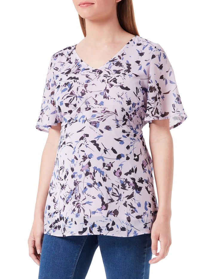 Noppies Damen Blouse Short Sleeve Allover Print Kula Bluse 36 Iris - P905, 36 Iris - P905