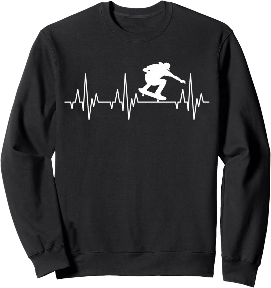 Skateboarding Skateboarder Skateboard Herzschlag Fun Sport Sweatshirt