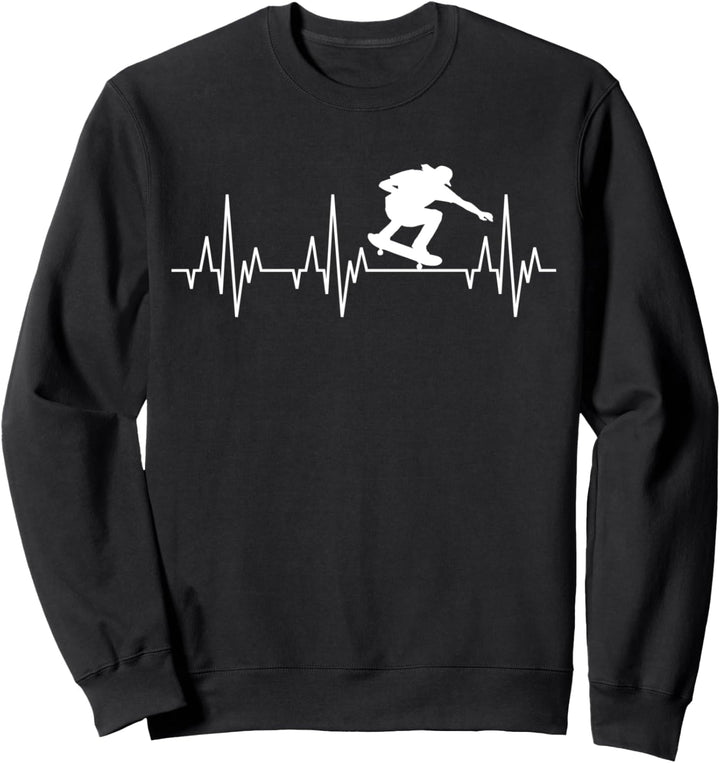 Skateboarding Skateboarder Skateboard Herzschlag Fun Sport Sweatshirt