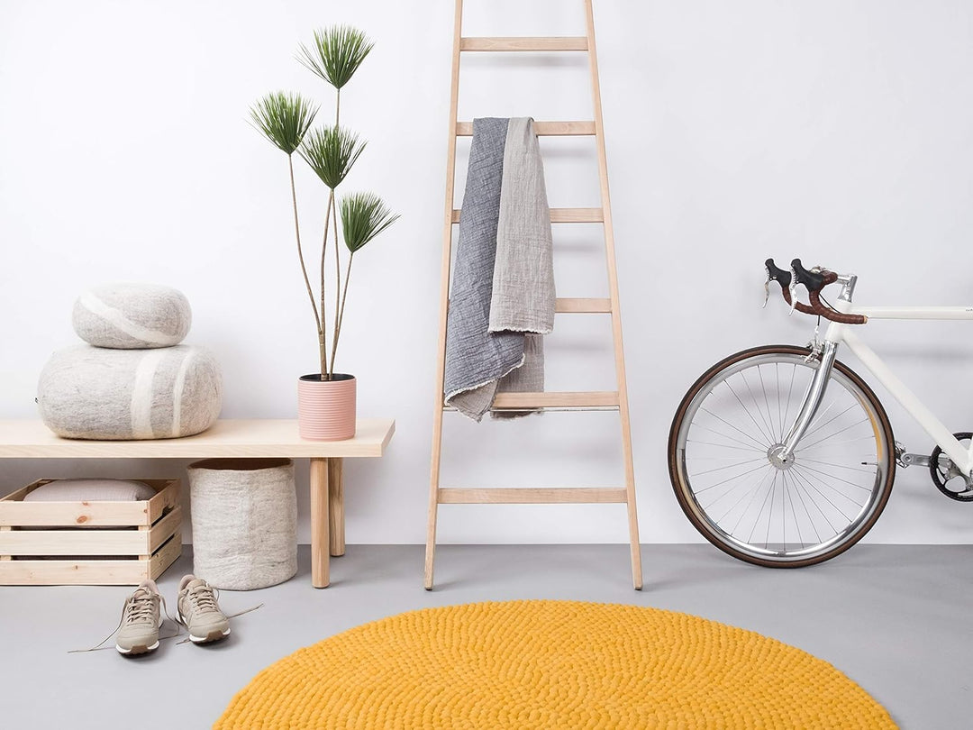 myfelt Klara Filzkugelteppich — Ø 70 cm, ideal für Schlaf-, Wohn-, Kinderzimmer, Flur & Bad 70cm Ø G