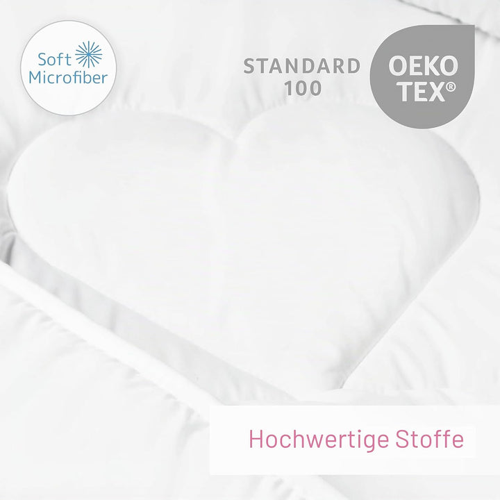 Anti Allergie Bettbezug und Kissen Set 120 x 90 cm für Kinderbett Weiss
