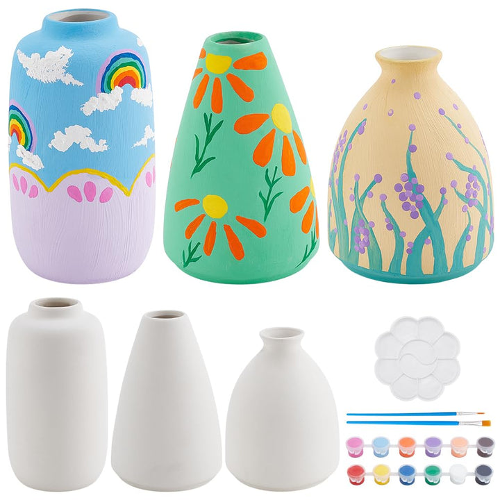 WEBEEDY 3 Set Vase Töpfermalset Für Erwachsene Malen Sie Ihre Eigene Vase Keramikmalset Unbemalte We