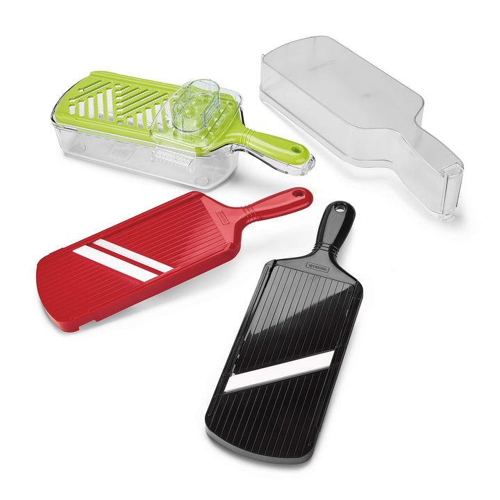 Kyocera 3er Set mit Aufbewahrungsbox Hobel, Kunststoff Keramik, rot, 29,5 x 10,1 x 10,2 cm Hobel-Set