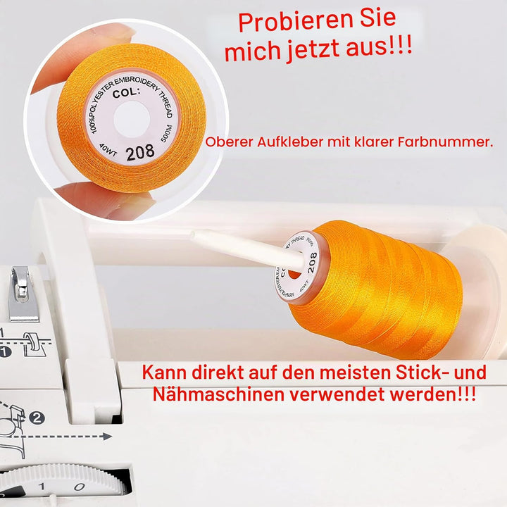 New brothread 40 Brother Farben Polyester Maschinen Stickgarn 500M (550Y) für Brother/Babylock/Janom