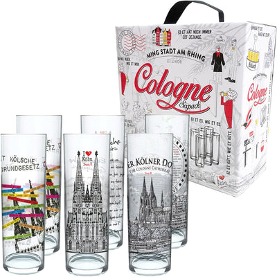 3forCologne Kölschglas-Mix| 6er Pack je 0,2ml | Et Kölsches Grundgesetzt & Kölner Dom | Biergläser,