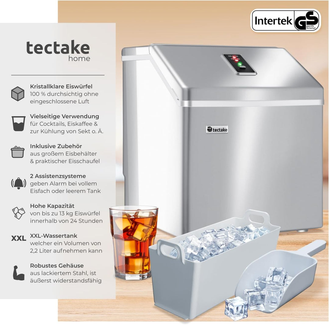 TecTake Profi Eiswürfelmaschine für klare