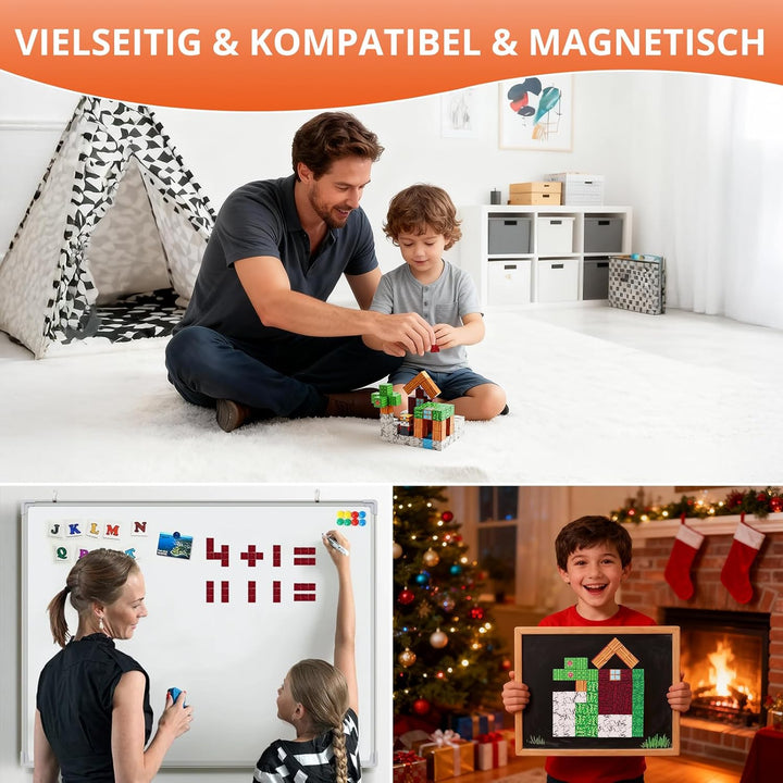 FUNYKICH Magnetische Bausteine, 100PCS Magnetbausteine Bauwelt Magnetspielzeug für ab 3-10 Jahren Ju