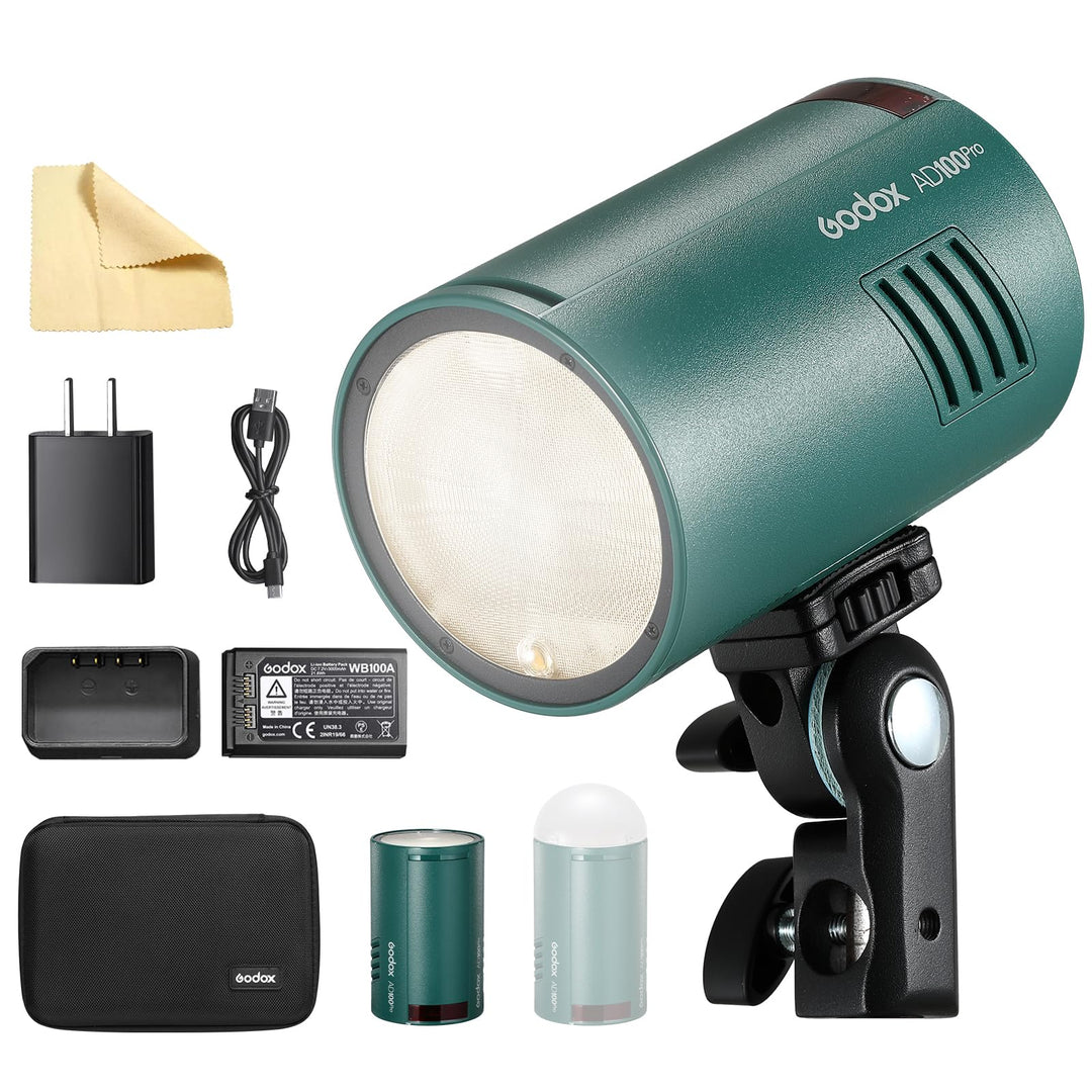 GODOX AD100Pro Kit Strobe Light Photography,100Ws 2.4G Wireless HSS 1/8000s Outdoor Flash Light, tfü