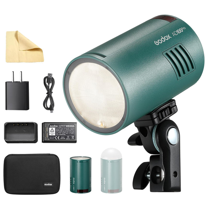 GODOX AD100Pro Kit Strobe Light Photography,100Ws 2.4G Wireless HSS 1/8000s Outdoor Flash Light, tfü