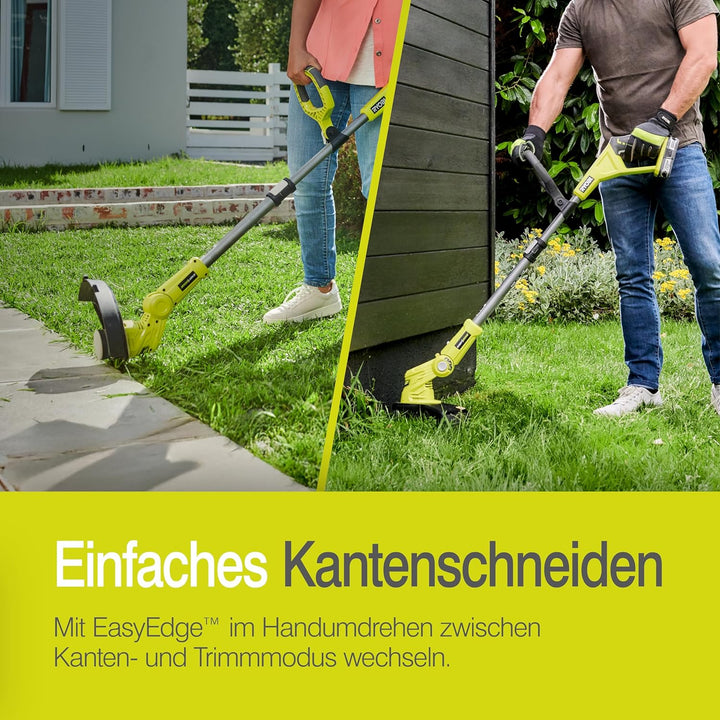 Ryobi OLT1832 ONE+ Kabelloser Rasentrimmer, 25—30 cm Weg (Zero Tool), 18 V, hypergrün (Batterie, Lad