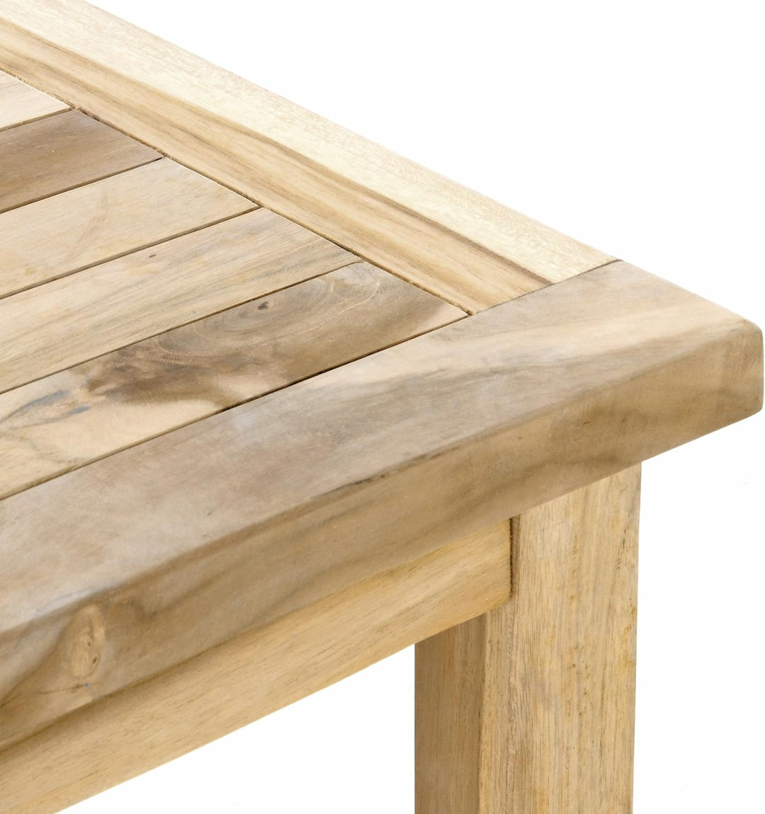 Divero Beistelltisch Blumen Hocker Balkontisch Teak Holz Tisch für Bad Terrasse Balkon Garten – wett