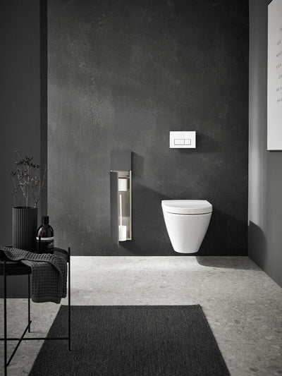 Emco Asis Pure Unterputz-WC-Modul, Badezimmerschrank als Klobürsten- und Toilettenpapierhalter mit e