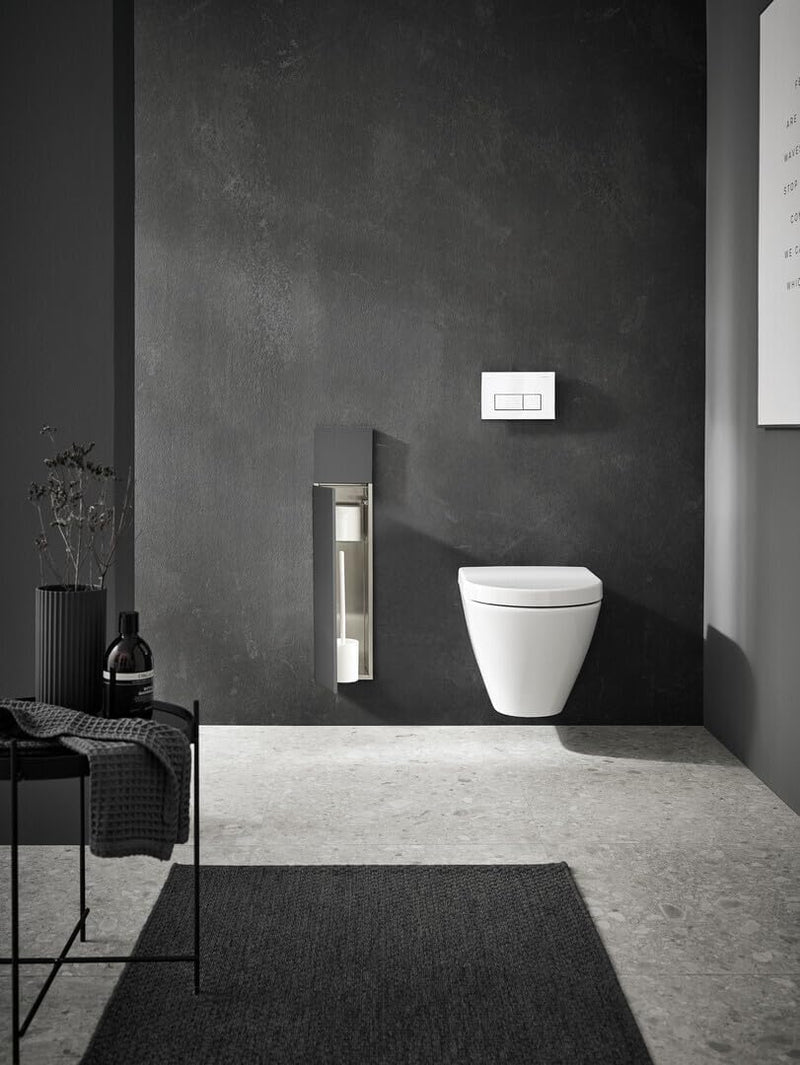 Emco Asis Pure Unterputz-WC-Modul, Badezimmerschrank als Klobürsten- und Toilettenpapierhalter mit e