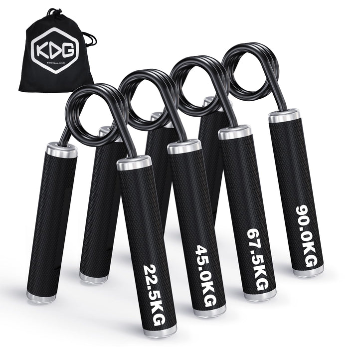 KDG Handtrainer Unterarmtrainer 4er or 6er Pack,22.5KG-157.5KG Metall Griffkraft Trainer,Rutschfeste