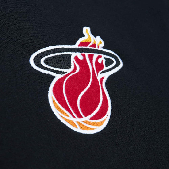 Mitchell & Ness NBA/NFL/NHL/NCAA Hometown Fleece Hoody S Miami Heat, Schwarz, S Miami Heat, Schwarz