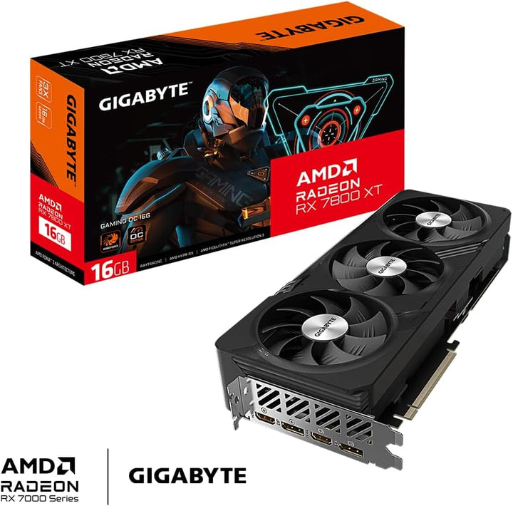 Gigabyte Radeon RX 7800 XT Gaming OC 16 GB Grafikkarte - 16 GB GDDR6 256-Bit, Windforce-Kühlsystem,