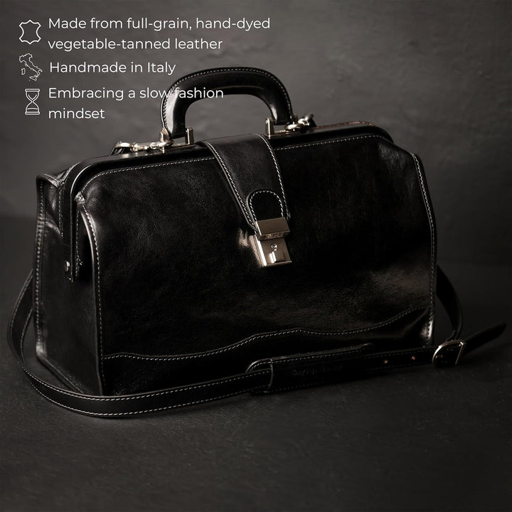 Time Resistance Leder Arzttasche - Arztkoffer - Doktortasche - Aus 100% Echtleder - Aktentasche für