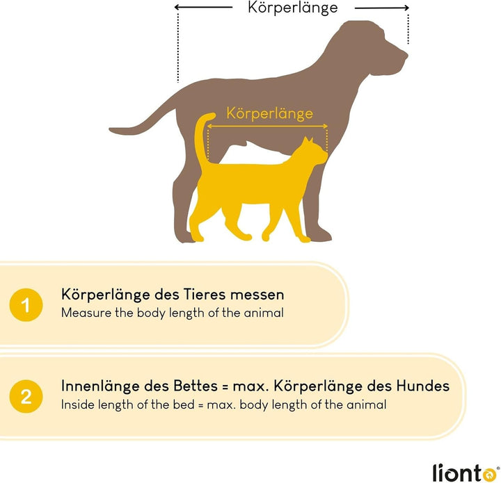 lionto Hundebett meliert Hundekissen Hundekörbchen Bezug abnehmbar, (S) 75x60 cm grau L 75 x B 60 x