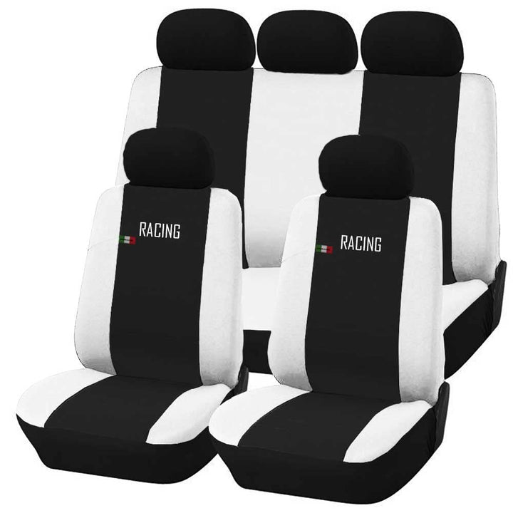 Universal Autositzbezüge Made in Italy - Rückenlehne mit 2 Reissverschlüssen - kompatible Airbags (S