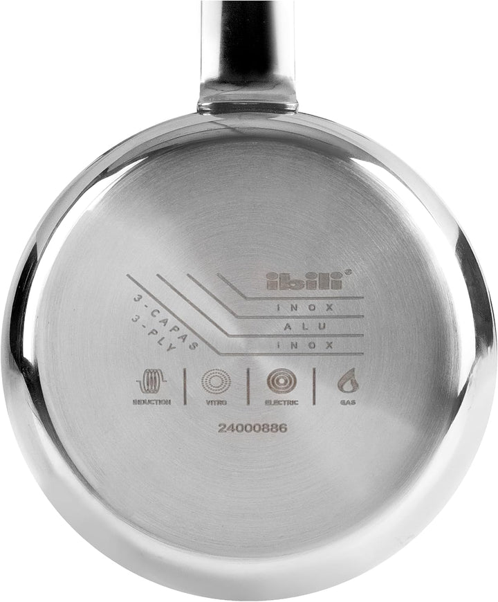 IBILI Blinis Triply Natural Dreilagige Pfanne, 12 cm, Edelstahl, induktionsgeeignet, ohne Antihaftbe