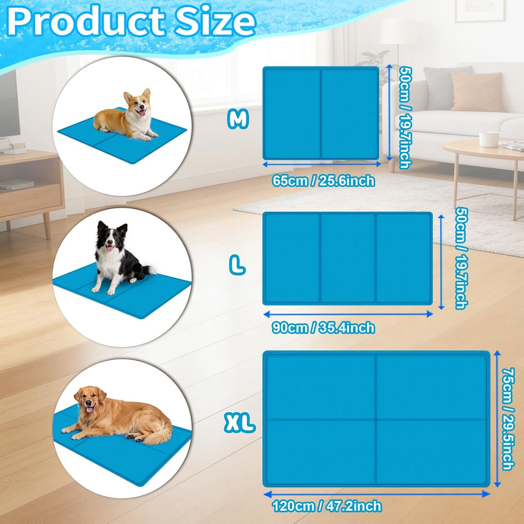 Kühlmatte Hund - 120*75CM Kühlmatte Katze, Langlebige Kratzfeste Oberfläche, Sicher Nicht-Giftiges G