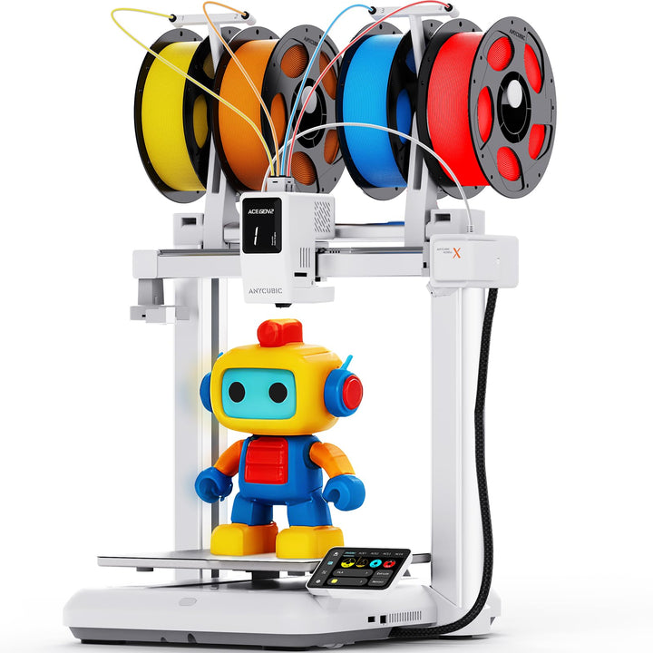 Anycubic Kobra X 3D Drucker Mehrfarbig, Weicher und Harter Multifilamentdruck, Verbesserte Auto Leve