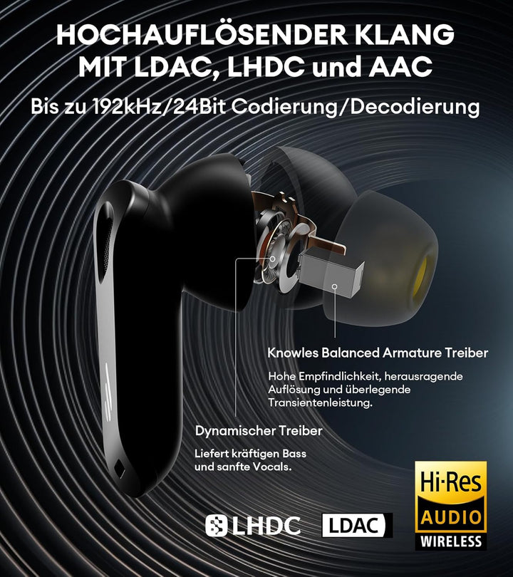 Edifier NeoBuds Pro 2 Multi-Channel Aktive Geräuschunterdrückungs Ohrhörer mit Spatial Audio, Hi-Res