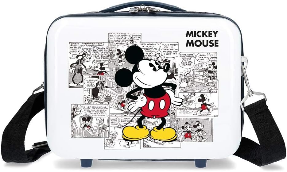 Disney Mickey COMIC Anpassungsfähiger Schönheitsfall Blau 29x21x15 cms ABS Weiss Abs Utensilientasch