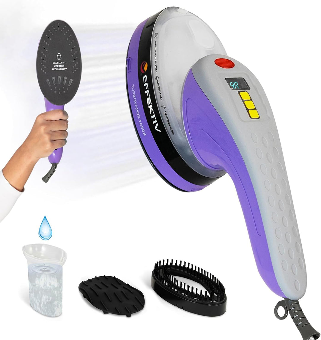 EFFEKTIV Turbodampfer 1050X, vertikaler Handdampf, 1600 W, 4 Bügelmodi, 35 Sekunden, Tank 220 ml, tr