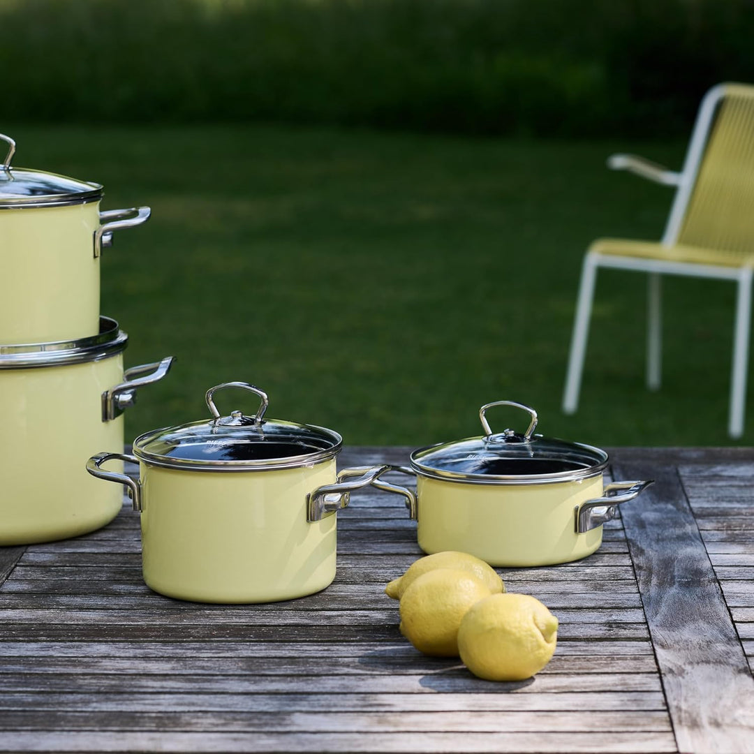 Riess, 0519-002, Starterset 4-teilig, LEMON, Gelb, Emaille, Made in Österreich, LBH: 28,5x48,5x24,0c