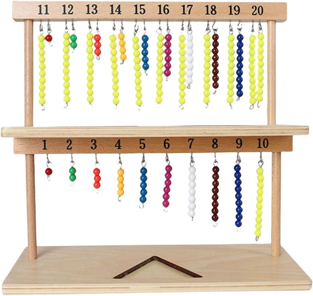 Zählperlen aus Holz - Sicheres und langlebiges Montessori Mathe-Lernspielzeug | Einfach zu verwenden