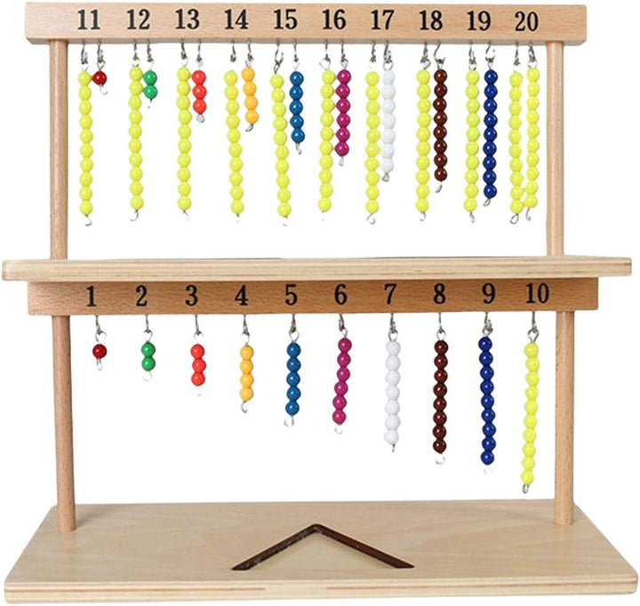 Zählperlen aus Holz - Sicheres und langlebiges Montessori Mathe-Lernspielzeug | Einfach zu verwenden
